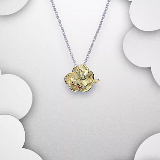 S925 Sterling Silver Lucky Asian Style Cloud Pendant Necklace