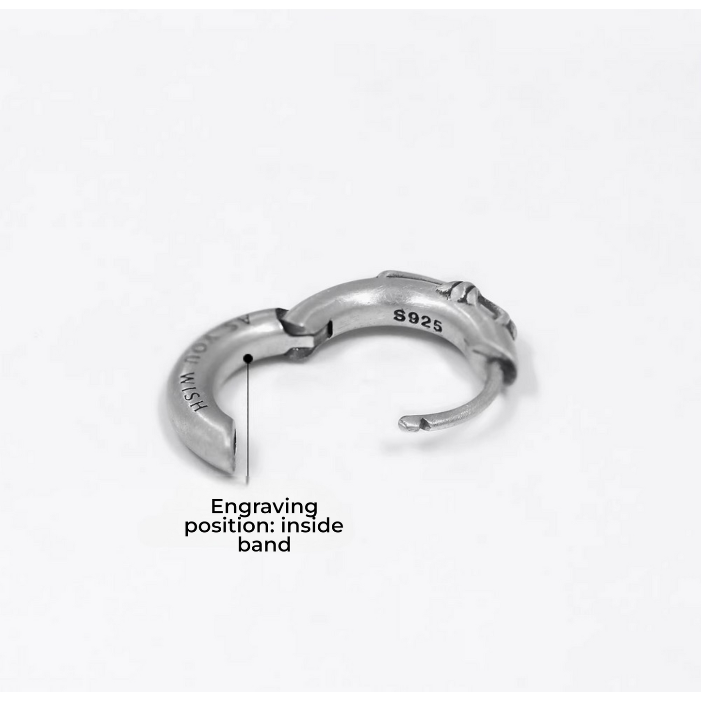 S925 Sterling Silver Solid Vintage Retro Cross Hoop Unisex Earring