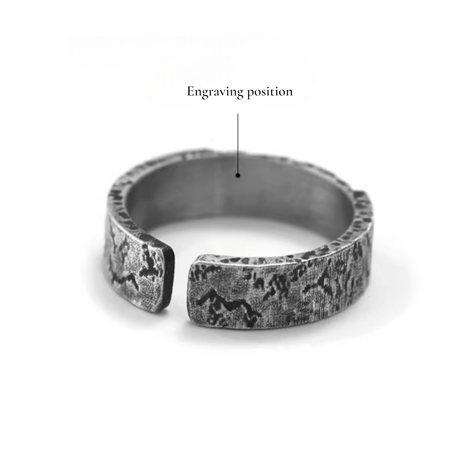 S999 Fine Silver Handmade Hug O'War Poem Love Letter Unique Couple Ring