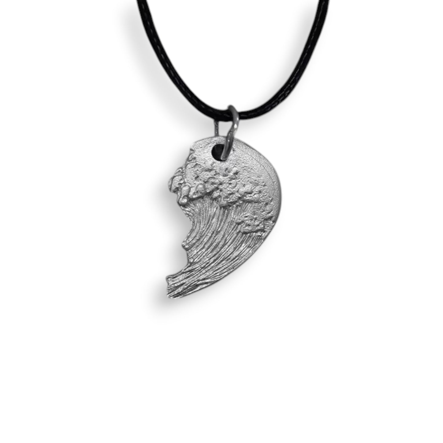 S999 Fine Silver Couple Heart Mountain and Ocean Pendant Necklace