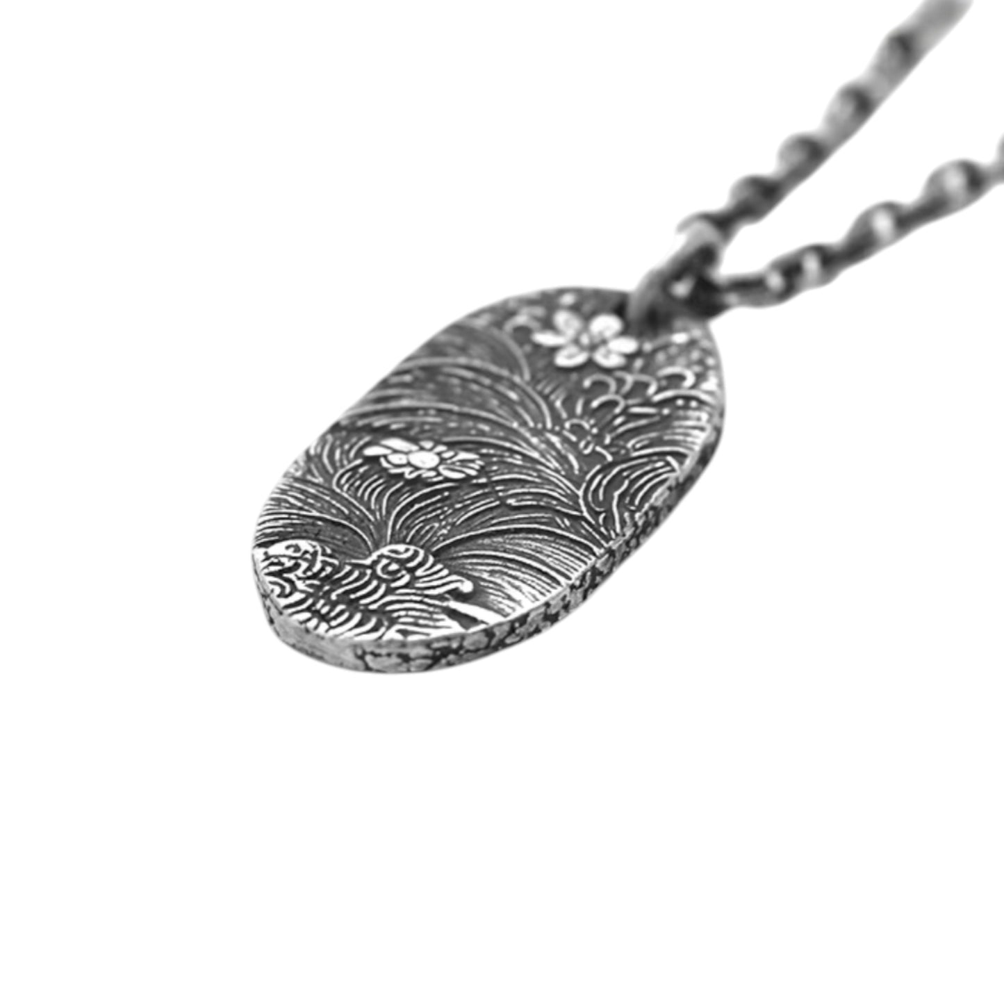 S999 Fine Silver Unisex Landscape Pendant Necklace