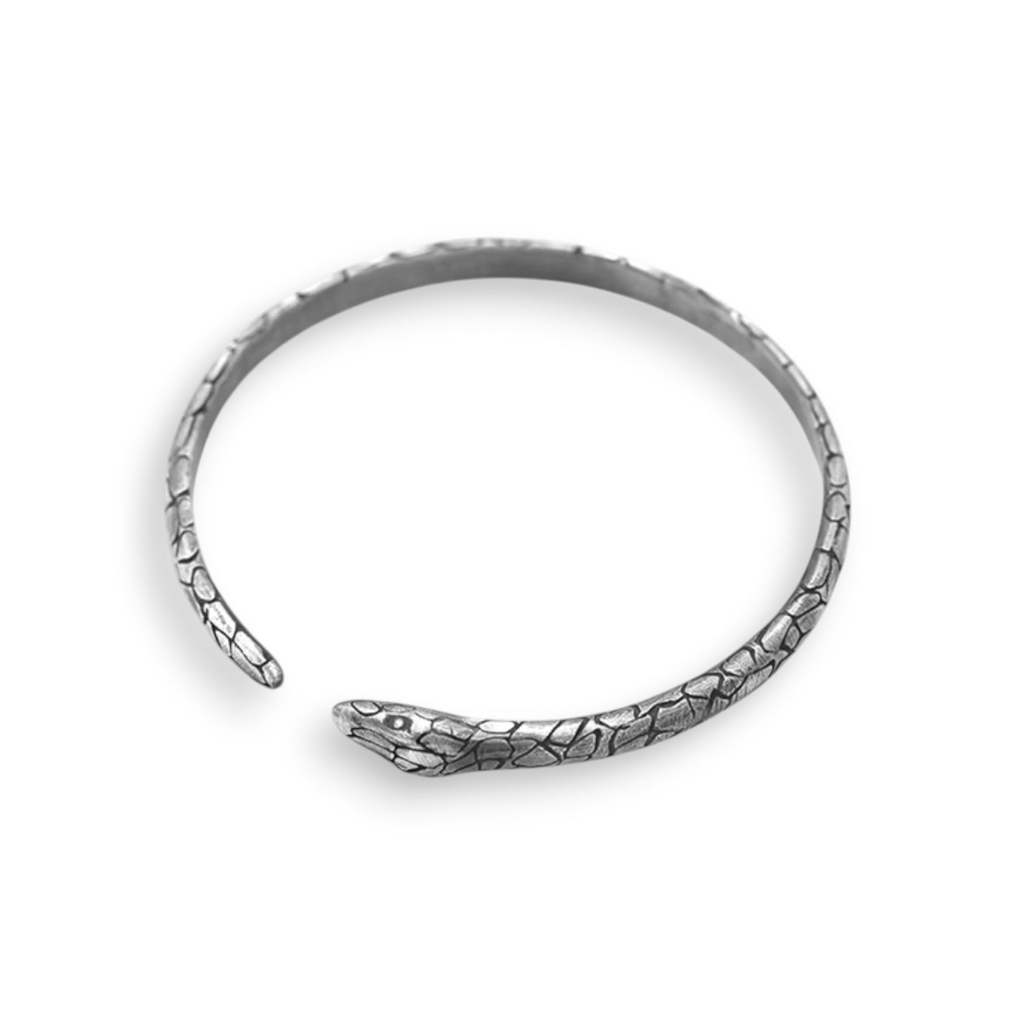 S999 Fine Silver Vintage Unisex Spirit Snake Bangle Bracelet