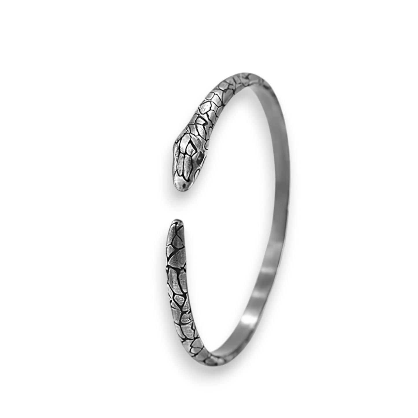 S999 Fine Silver Vintage Unisex Spirit Snake Bangle Bracelet