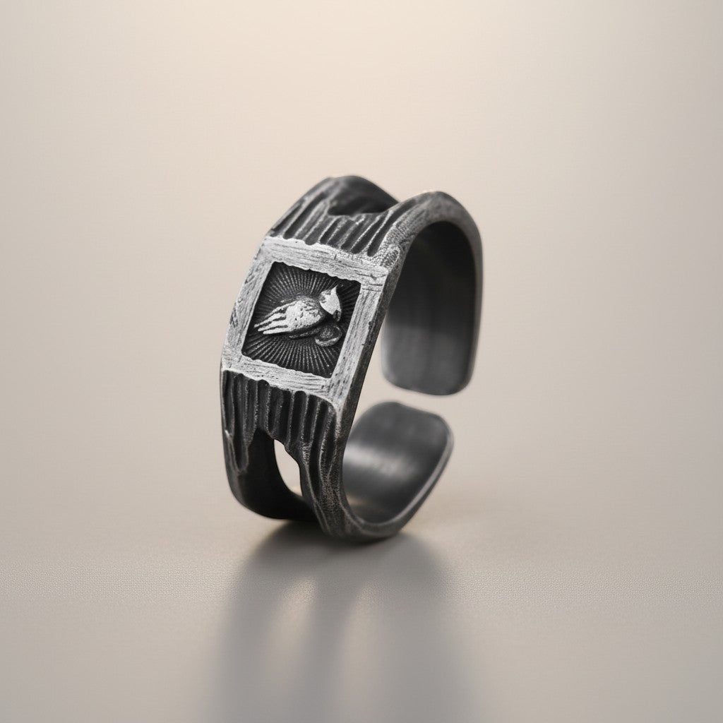 S999 Fine Silver Vintage Hands in Prayer Women Men Ring