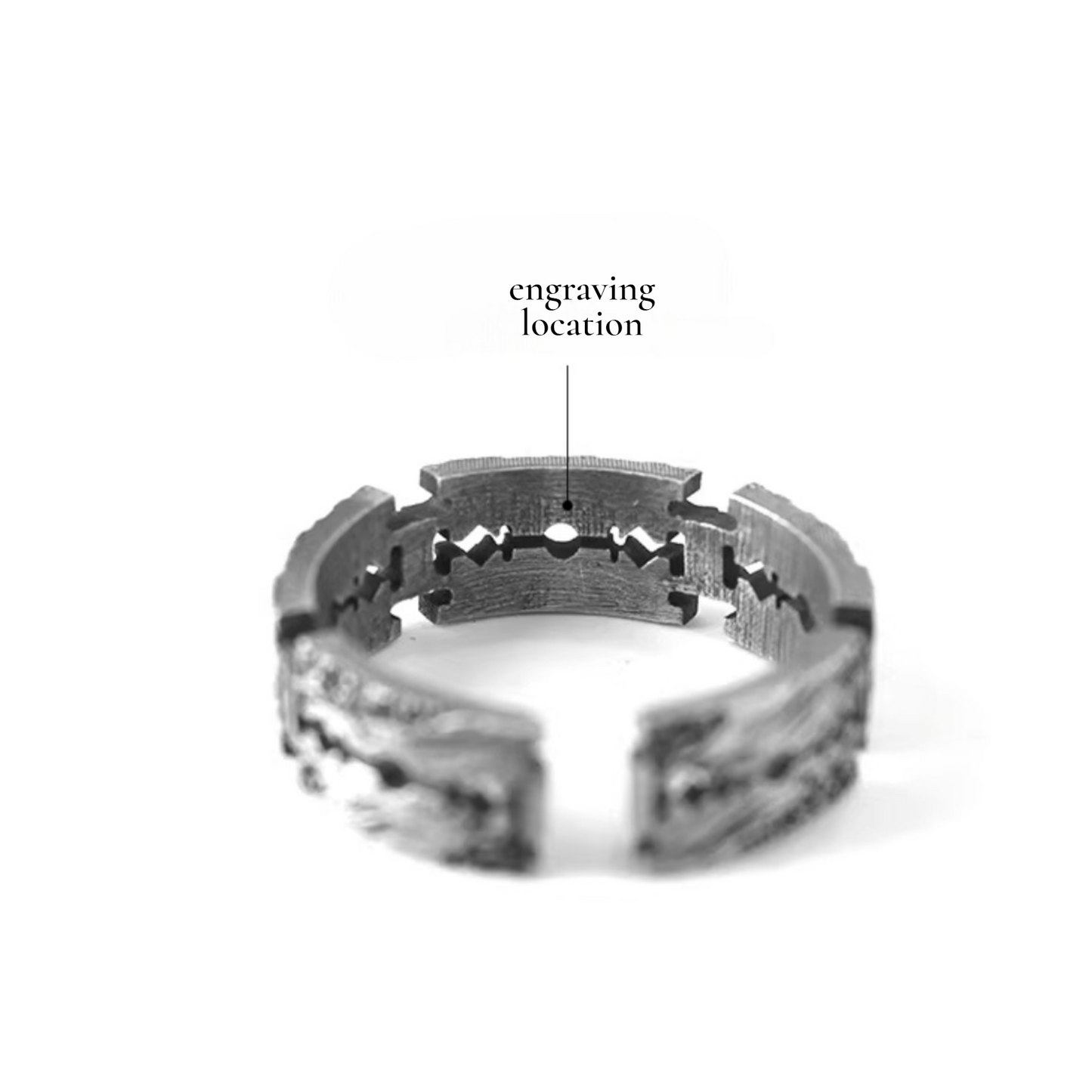 S999 Fine Silver Vintage Razor Blade Women Men Ring