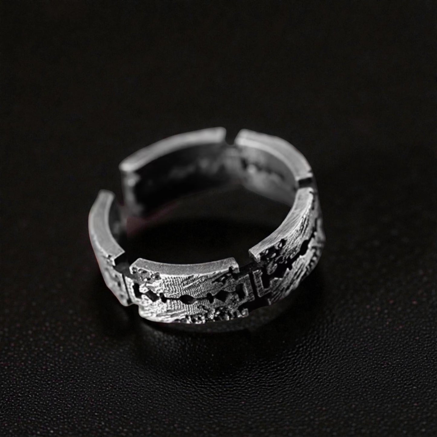S999 Fine Silver Vintage Razor Blade Women Men Ring