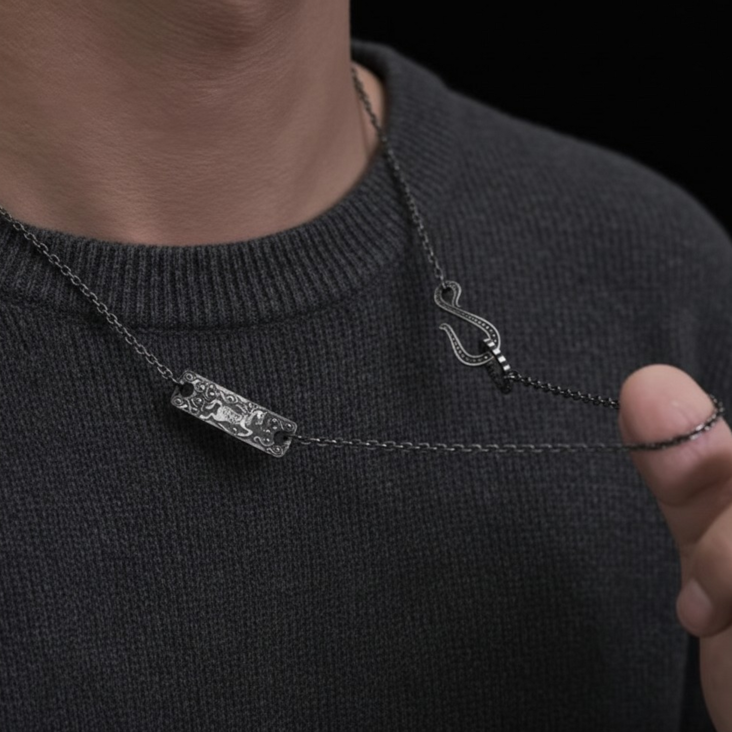 S999 Fine Silver Artistic Vintage Bring Wealth Horse Pendant Necklace