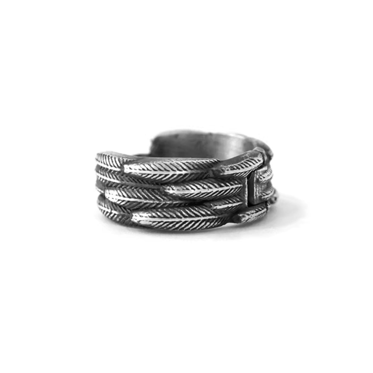 S925 Sterling Silver Vintage Feather Hoop Men Women Earrings