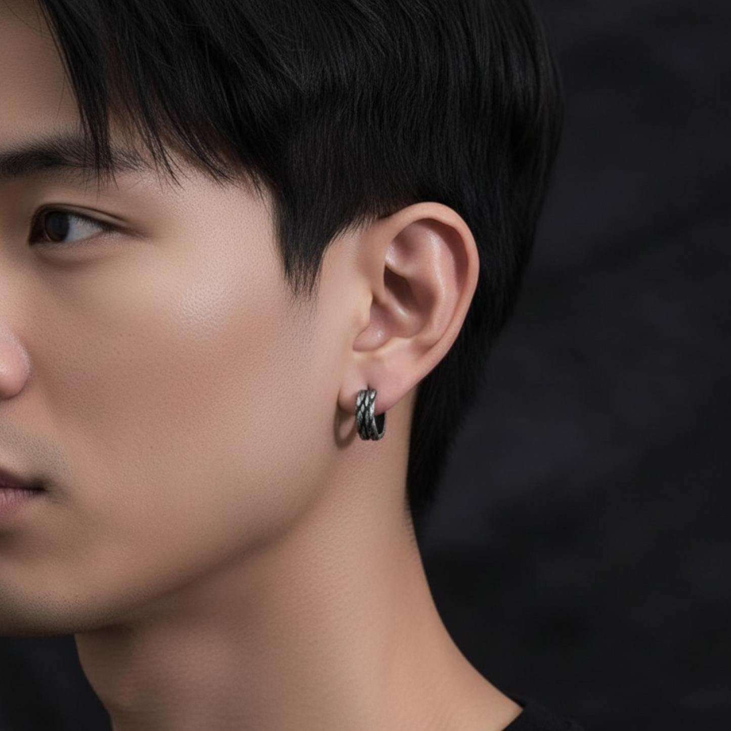 S925 Sterling Silver Vintage Feather Hoop Men Women Earrings