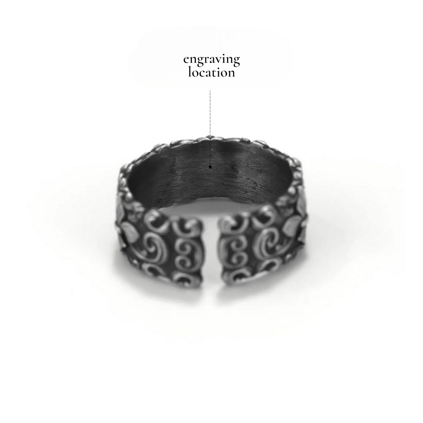 S999 Fine Silver Vintage Fleur de Lis Iris Ring