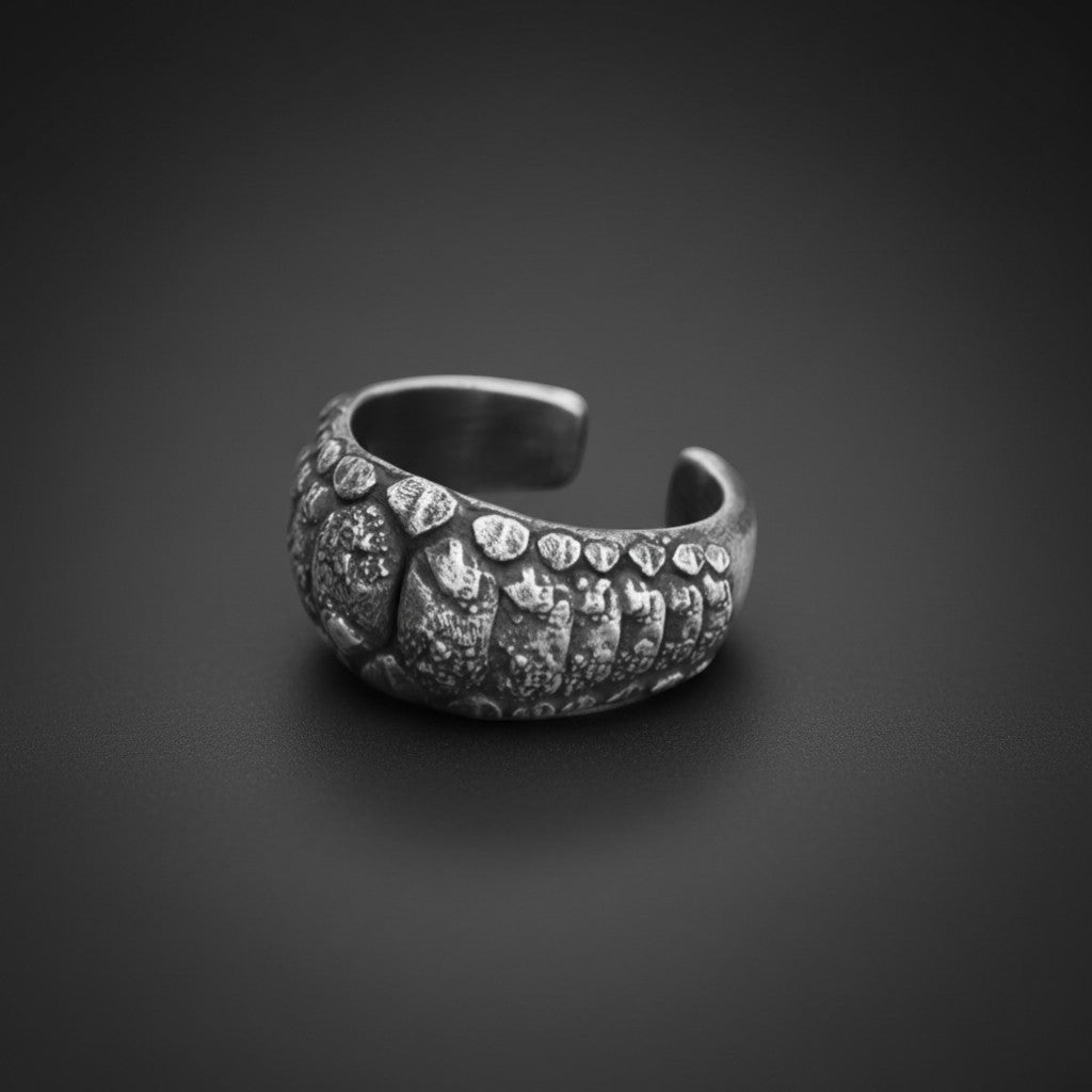 S999 Fine Silver Vintage Spirit Snake Band Men Ring