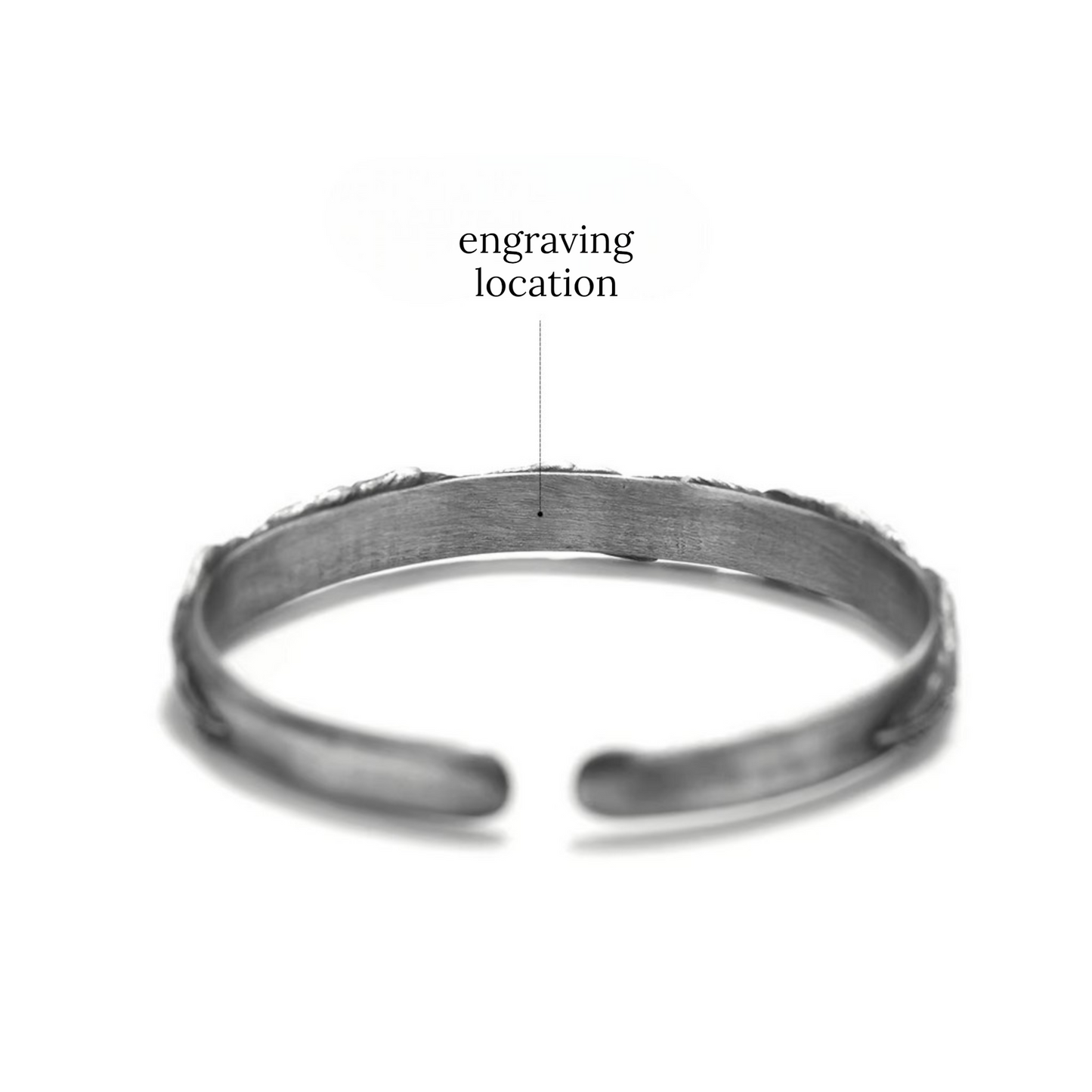 S999 Fine Silver Vintage Unisex Feather Bangle Minimalist Nature Inspired Design