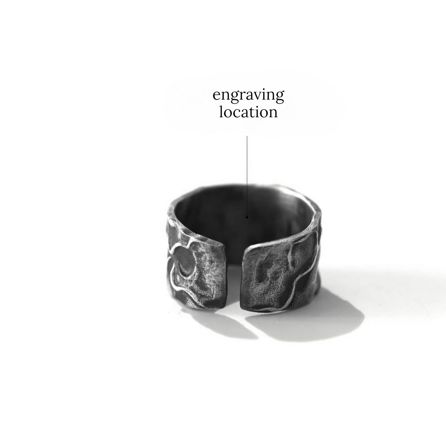 S999 Fine Silver Vintage Pattern Minimal Men Band Ring