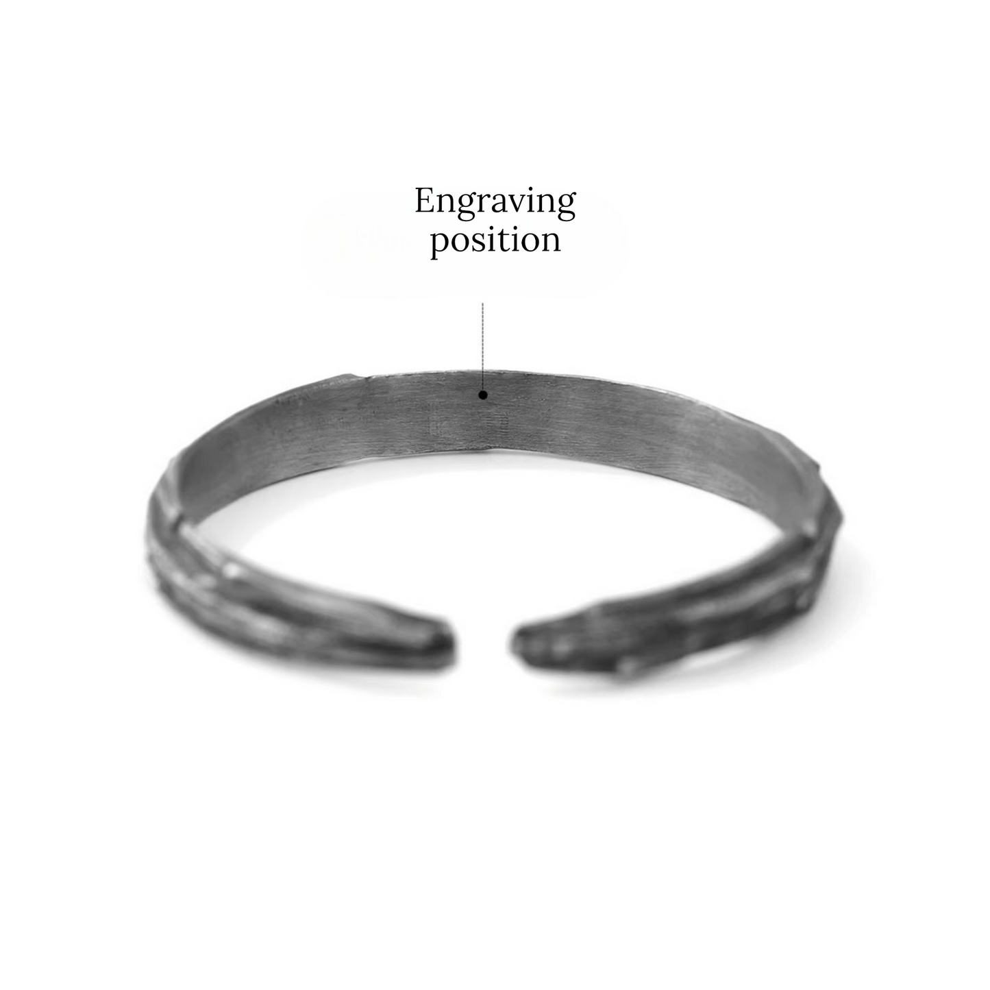 S999 Fine Silver Vintage Unisex Texture Bangle Minimalist Bracelet