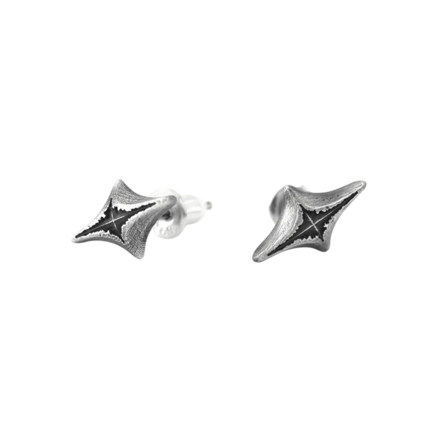 S999 Fine Silver Vintage Minimal Men Women Starlight Stud Earrings