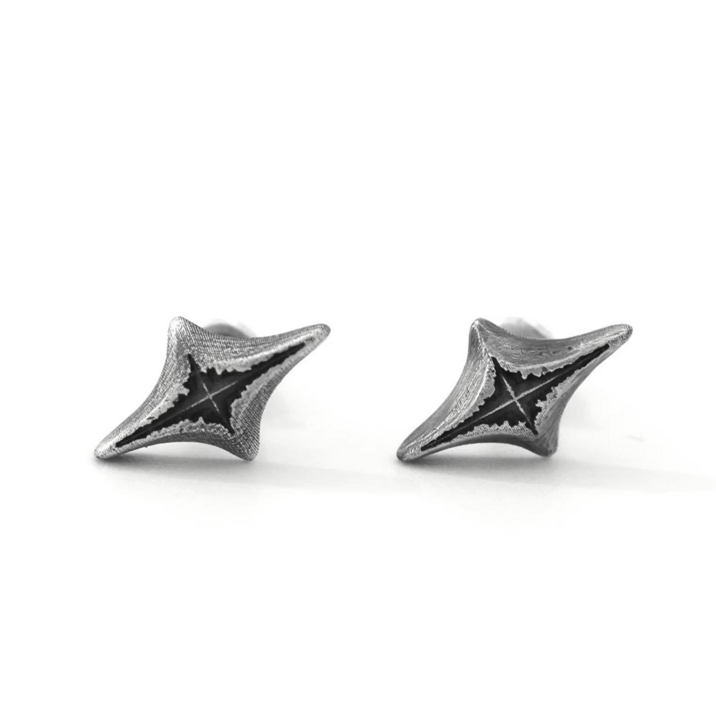 S999 Fine Silver Vintage Minimal Men Women Starlight Stud Earrings