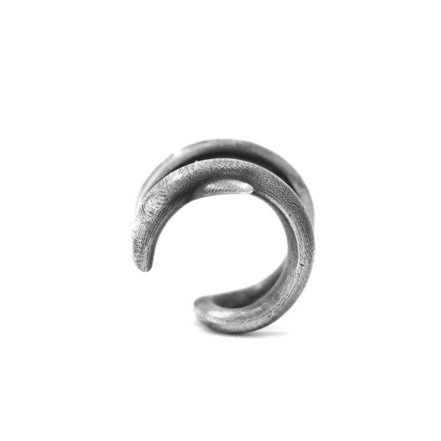S999 Fine Silver Vintage Deep Ocean Shark Ear Cuff Unisex