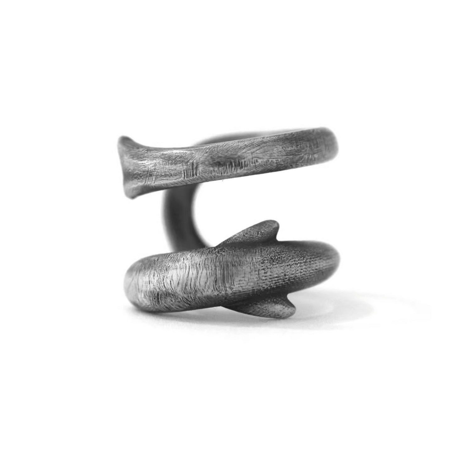 S999 Fine Silver Vintage Deep Ocean Shark Ear Cuff Unisex