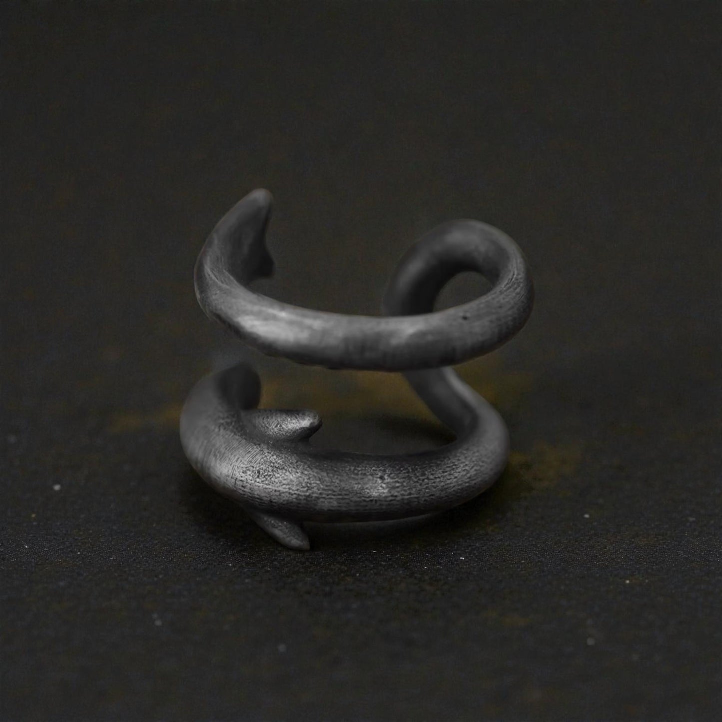 S999 Fine Silver Vintage Deep Ocean Shark Ear Cuff Unisex