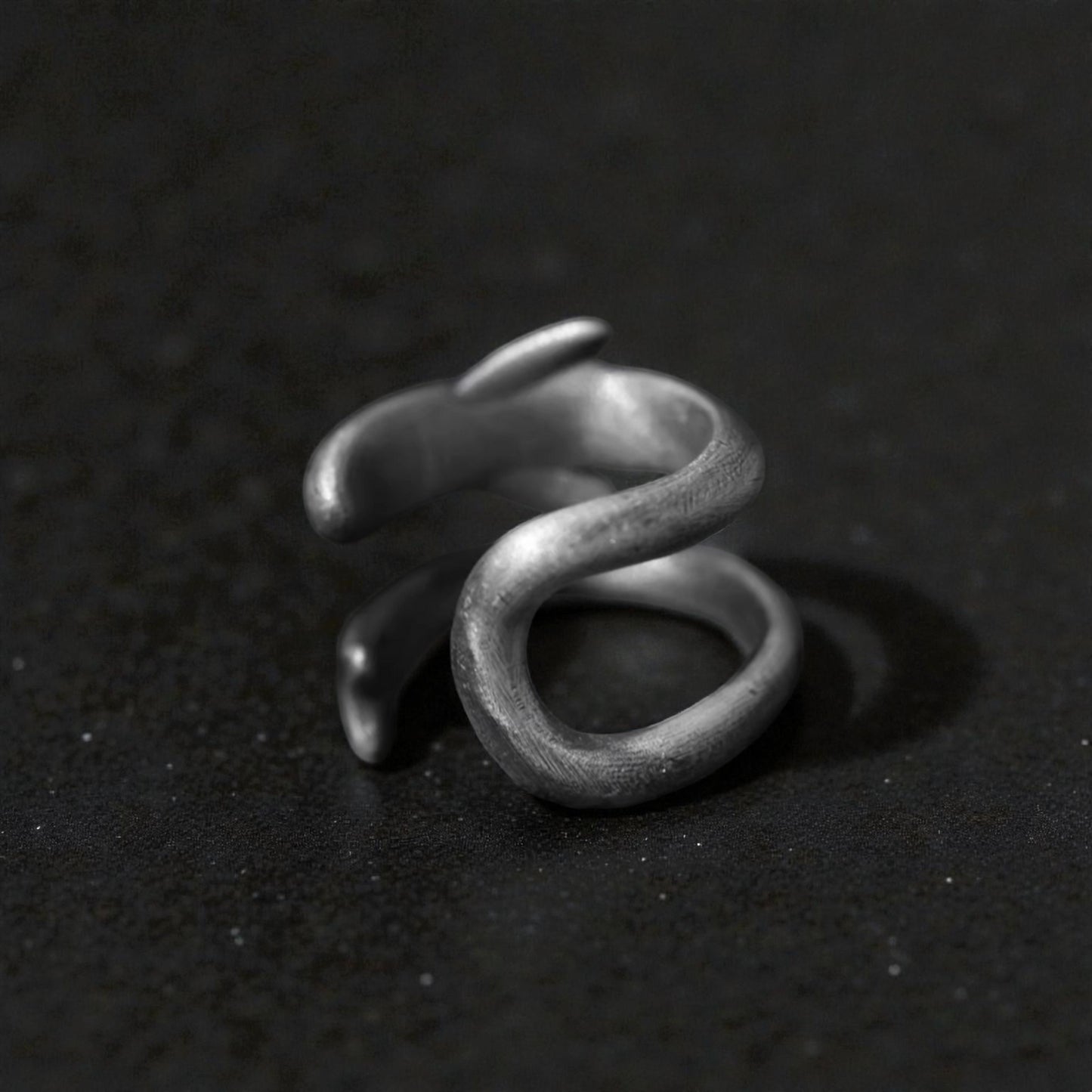 S999 Fine Silver Vintage Deep Ocean Shark Ear Cuff Unisex