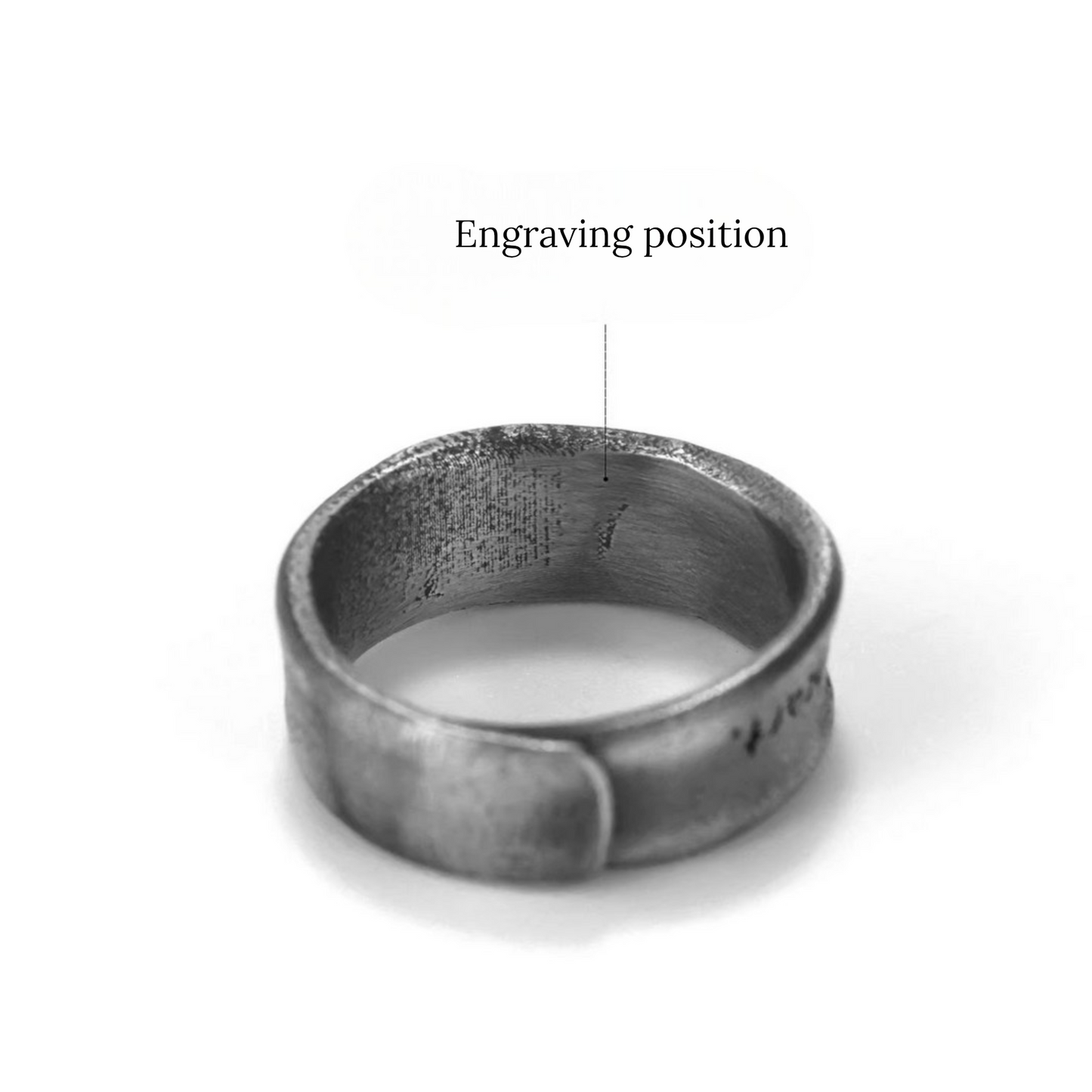 S999 Fine Silver Poetry Unisex Ring