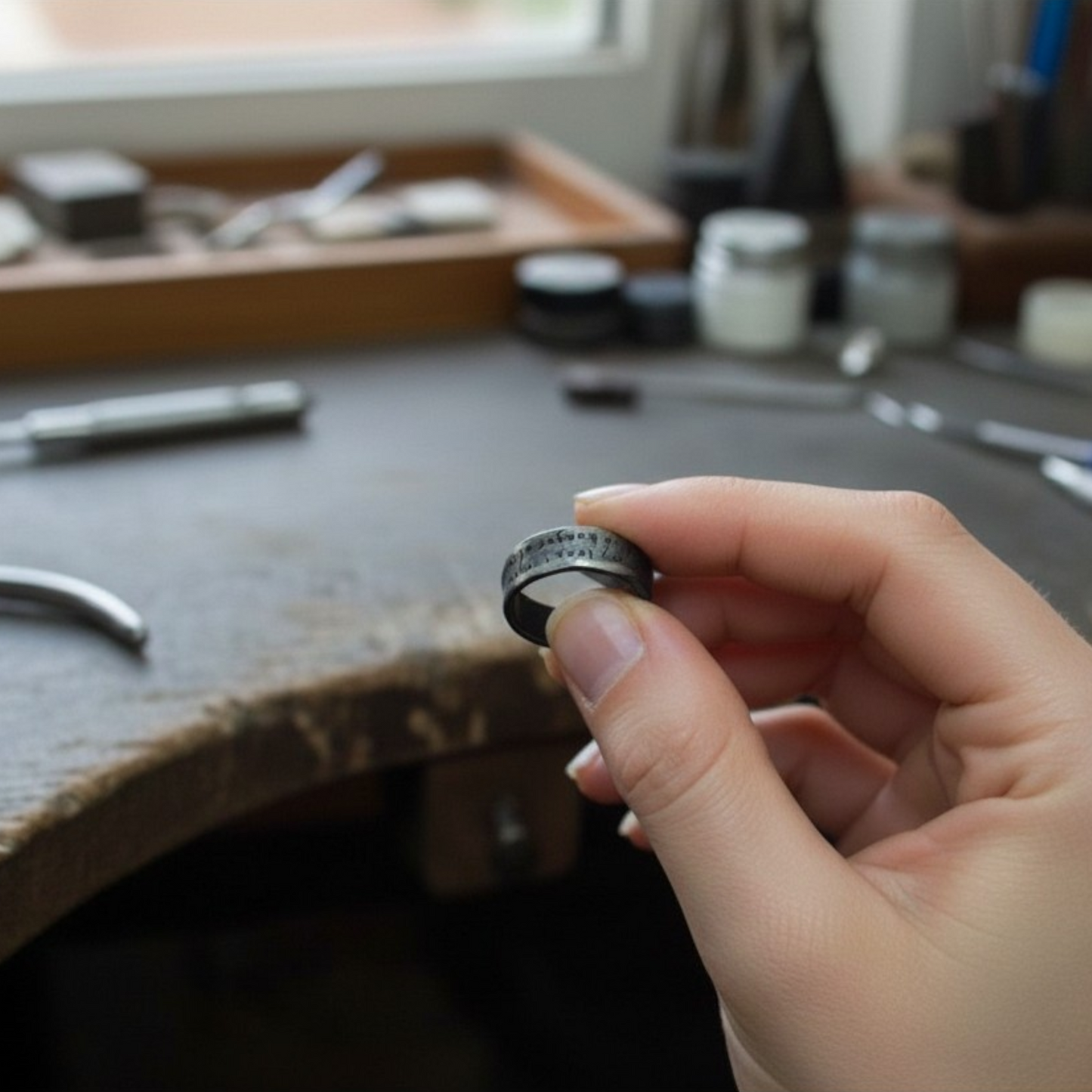 S999 Fine Silver Poetry Unisex Ring