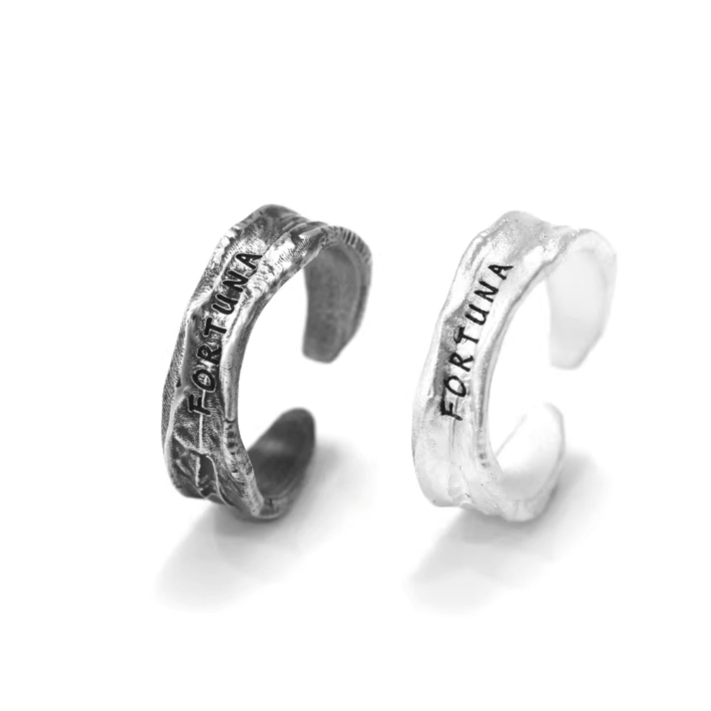 S999 Fine Silver Retro Fortuna Lucky Unisex Band Ring