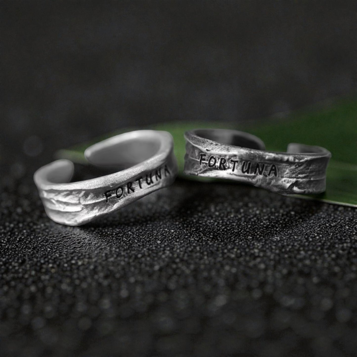 S999 Fine Silver Retro Fortuna Lucky Unisex Band Ring