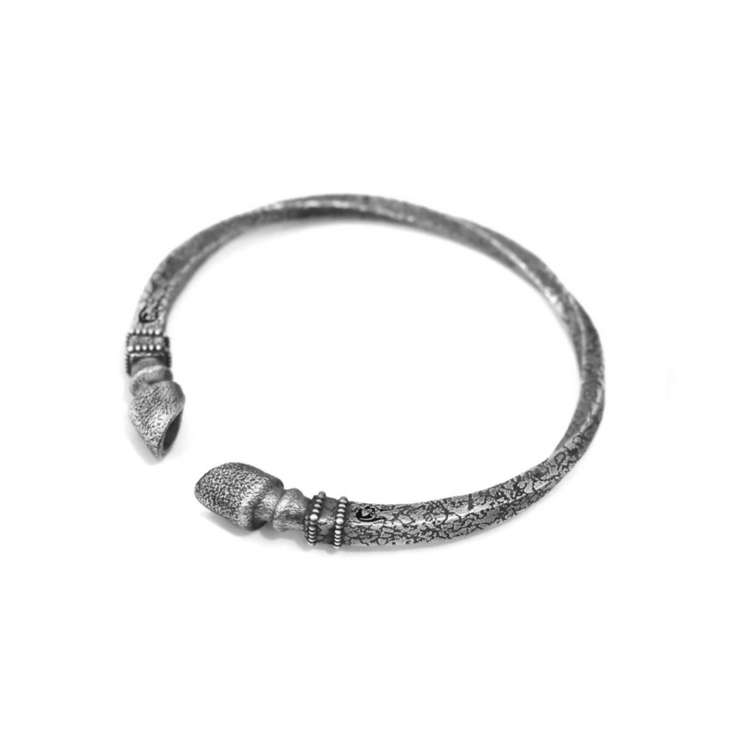 S999 Fine Silver Vintage Horseshoe Bracelet Bangle