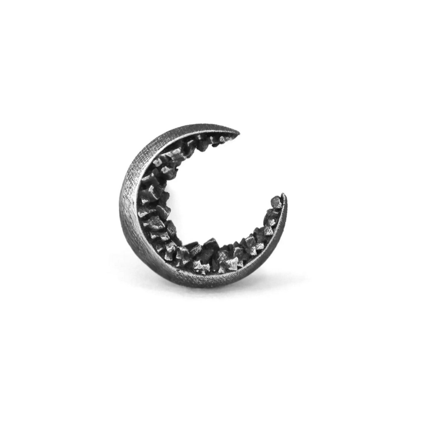 S999 Fine Silver Black & White Moon Couple Stud Earrings
