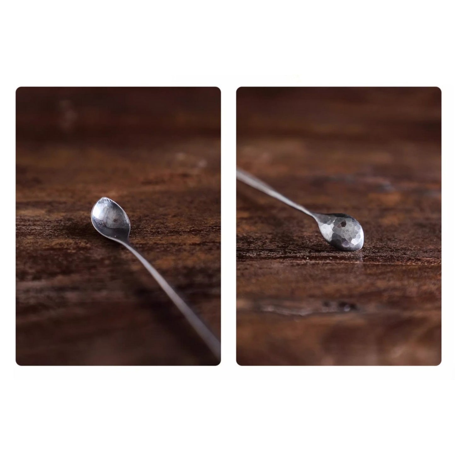 S999 Fine Silver Minimal Lotus Petal Tea Spoon Stirrer Handmade Coffee Spoon