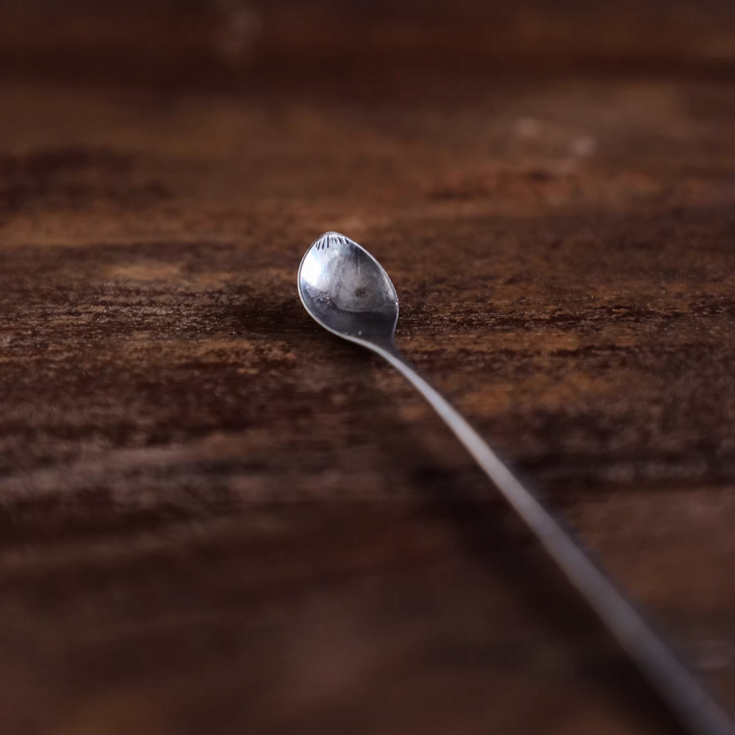 S999 Fine Silver Minimal Lotus Petal Tea Spoon Stirrer Handmade Coffee Spoon