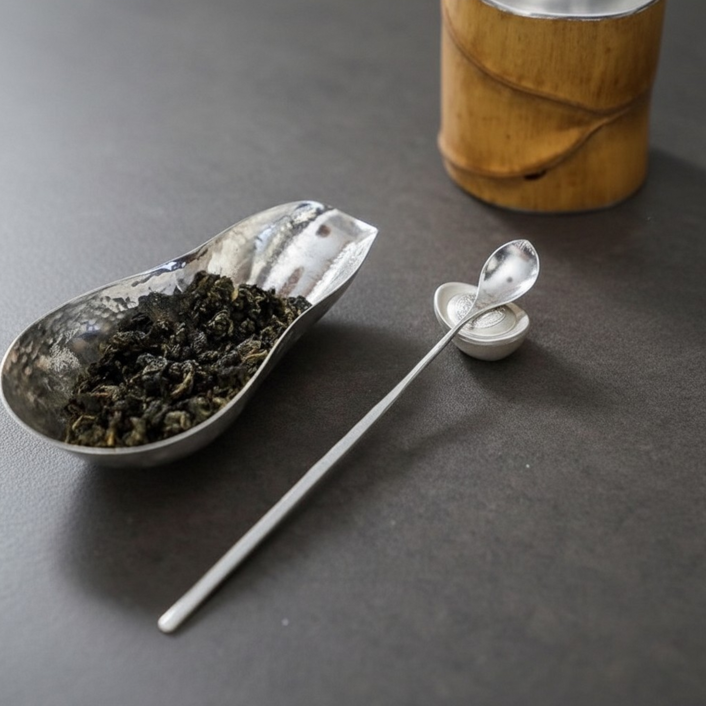 S999 Fine Silver Minimal Lotus Petal Tea Spoon Stirrer Handmade Coffee Spoon