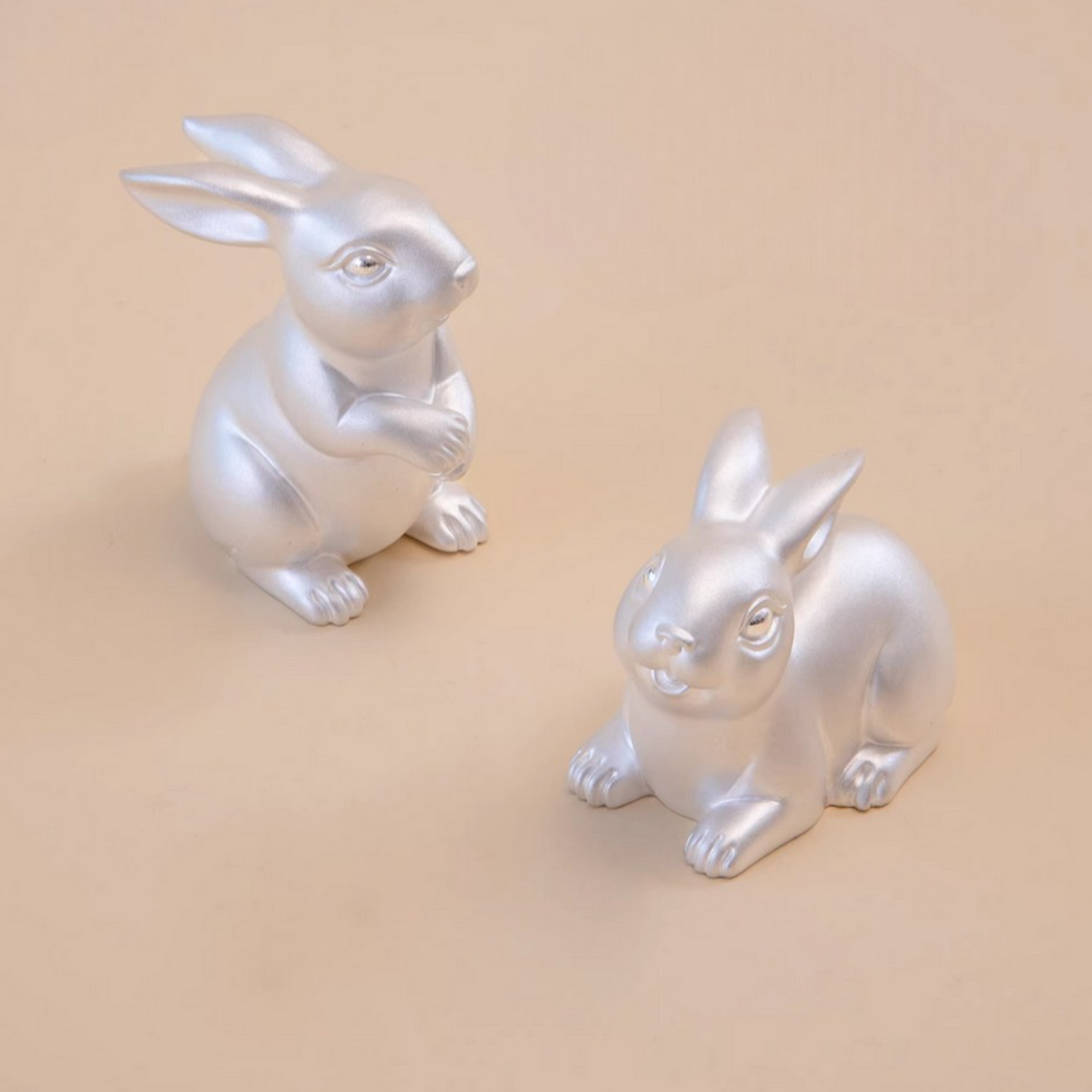 Handcrafted 999 Fine Silver Rabbit Bunny Tea Table Ornament