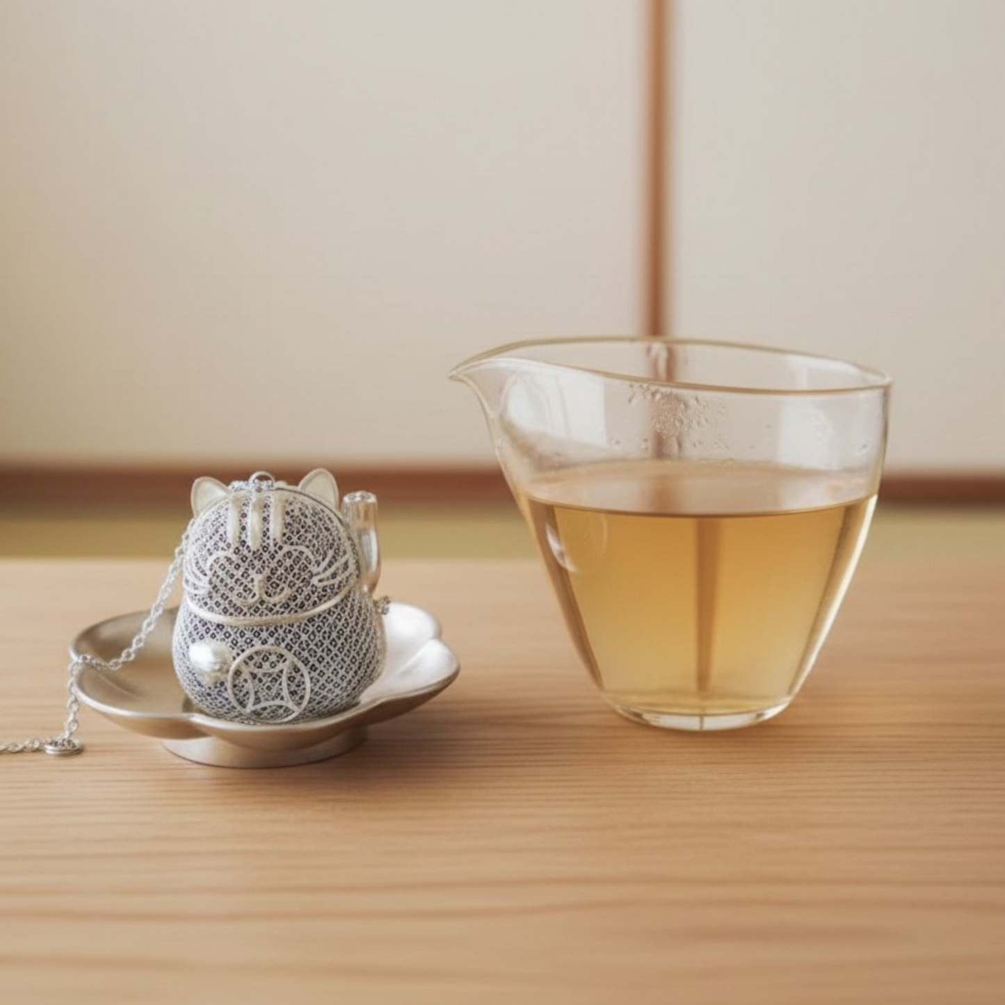 Fortune Cat 999 Fine Silver Tea Infuser Ball – Handmade Easy Loose Leaf Tea Brewer with Strainer