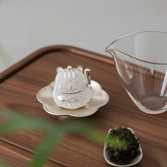 Fortune Cat 999 Fine Silver Tea Infuser Ball – Handmade Easy Loose Leaf Tea Brewer with Strainer