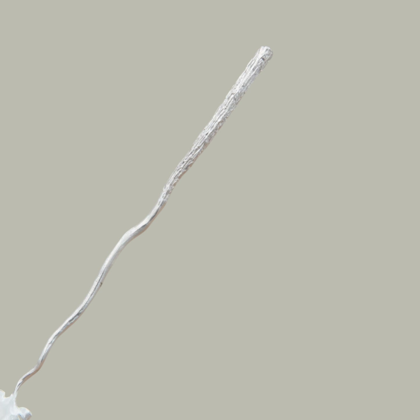 S999 Fine Silver Handcrafted Feather Tea Scoop Spoon
