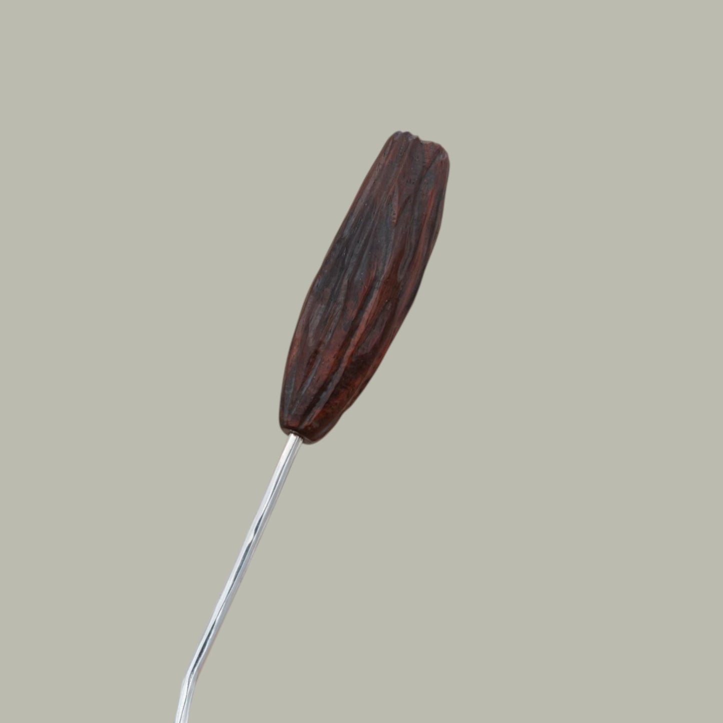 S999 Fine Silver Handcrafted Wooden Handle Tea Spoon Coffee Stirring Spoon