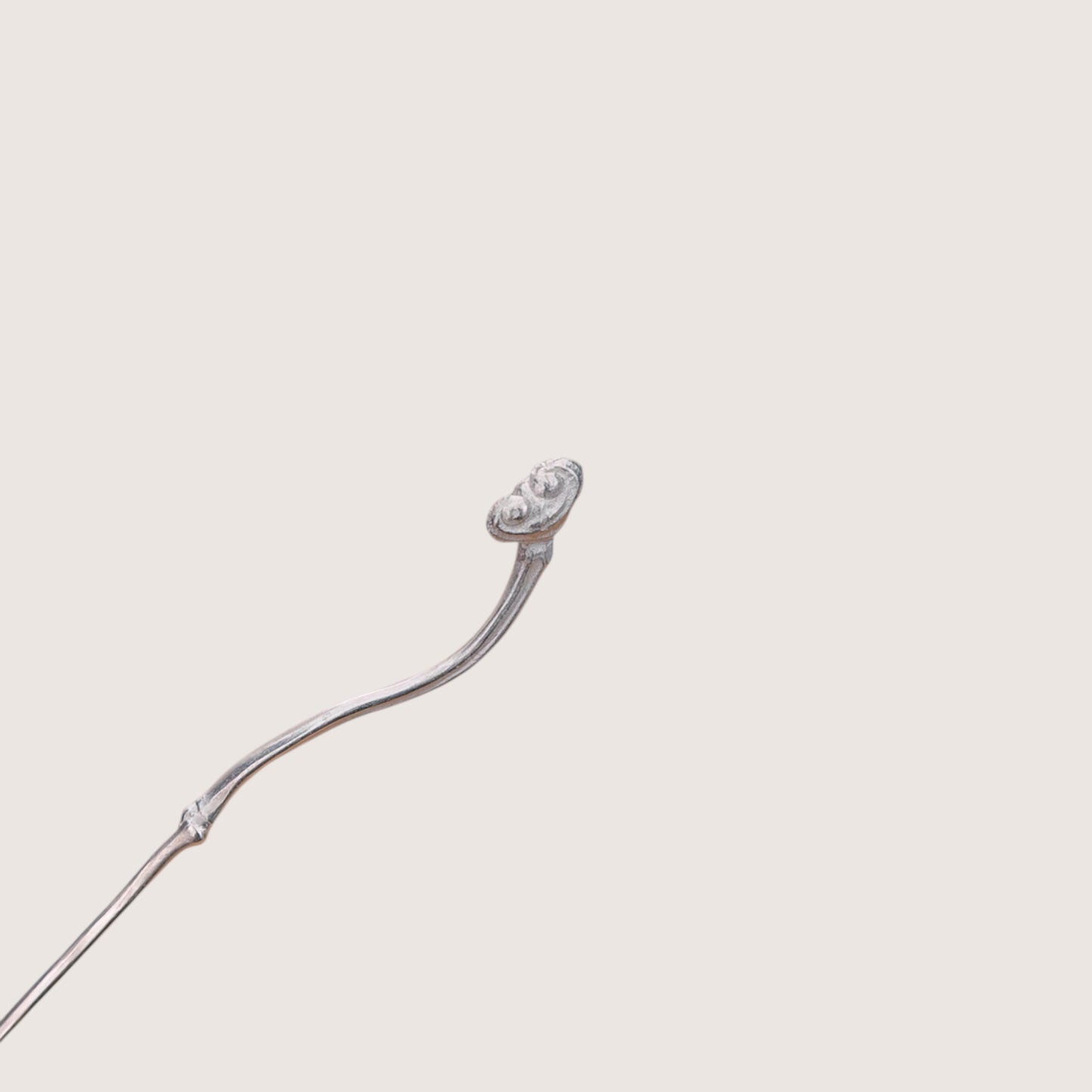 S999 Fine Silver Handcrafted Ruyi Auspicious Cloud Tea Needle And Tea Pick