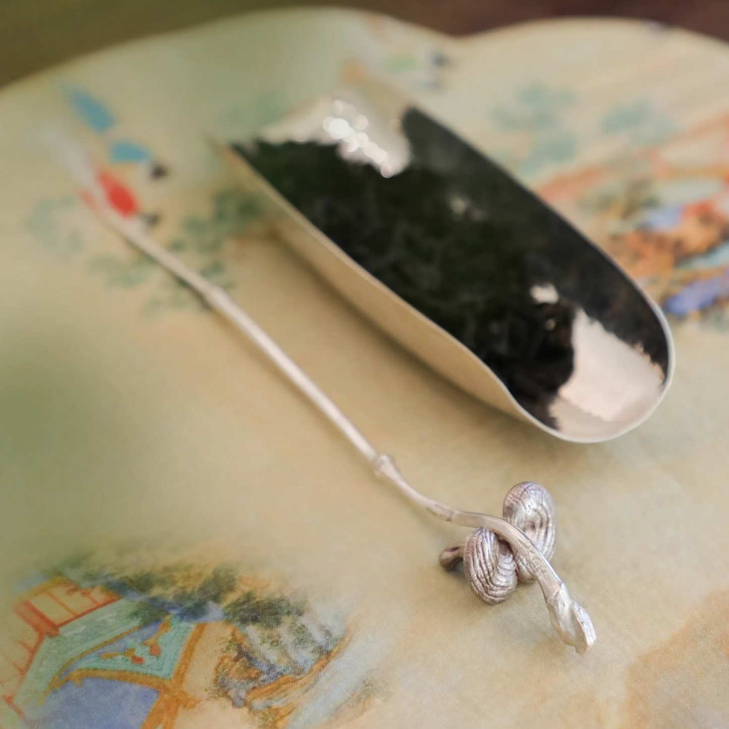 S999 Fine Silver Handcrafted Ruyi Auspicious Cloud Tea Needle And Tea Pick