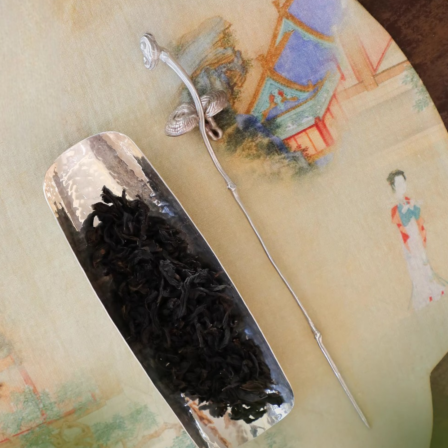 S999 Fine Silver Handcrafted Ruyi Auspicious Cloud Tea Needle And Tea Pick