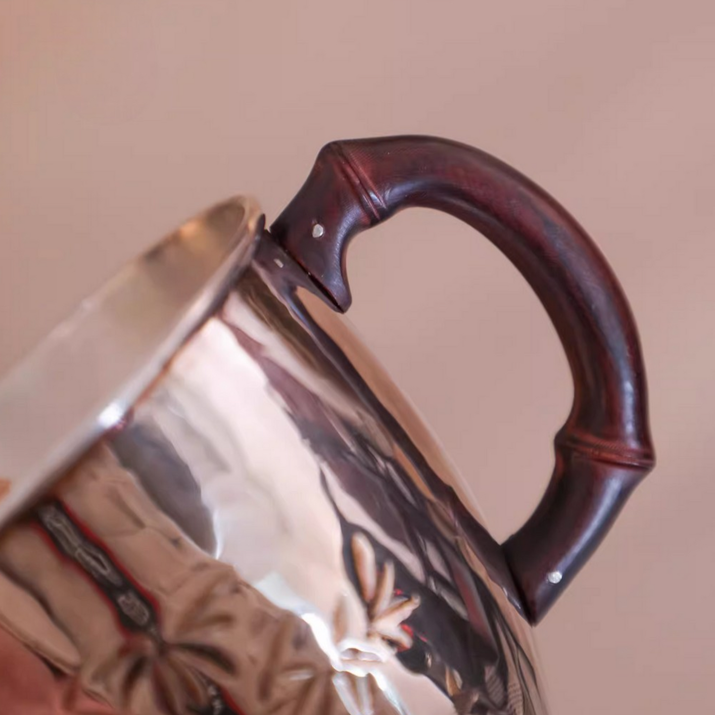 s999 Fine Silver Bamboo Mug Handmade Small Teacup Coffee Cup