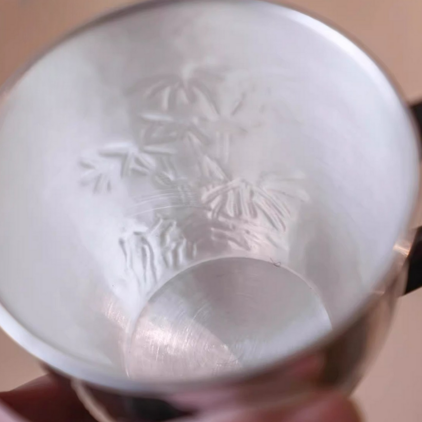 s999 Fine Silver Bamboo Mug Handmade Small Teacup Coffee Cup