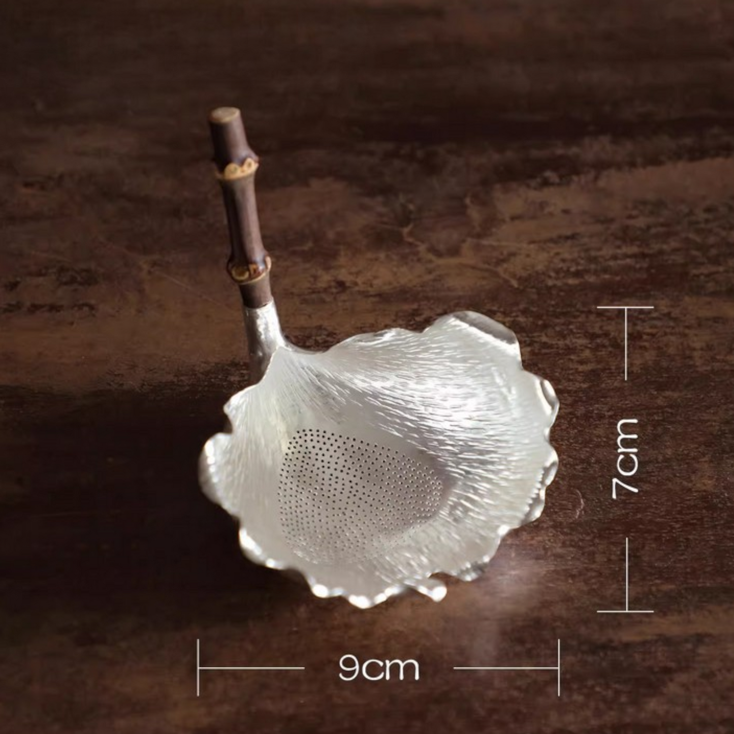 s999 Fine Silver Handcrafted Ginkgo Leaf Tea Strainer Tea Filter