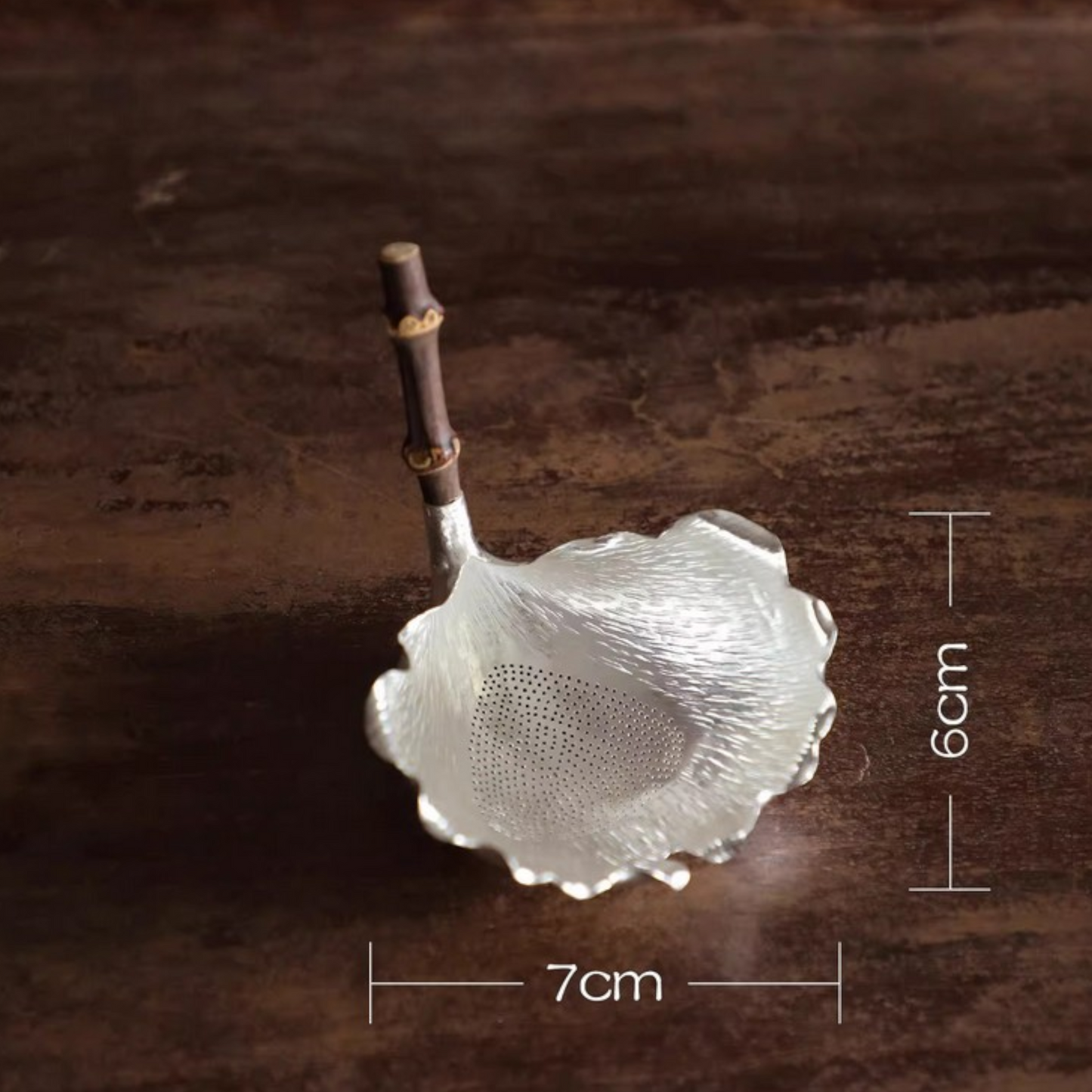 s999 Fine Silver Handcrafted Ginkgo Leaf Tea Strainer Tea Filter