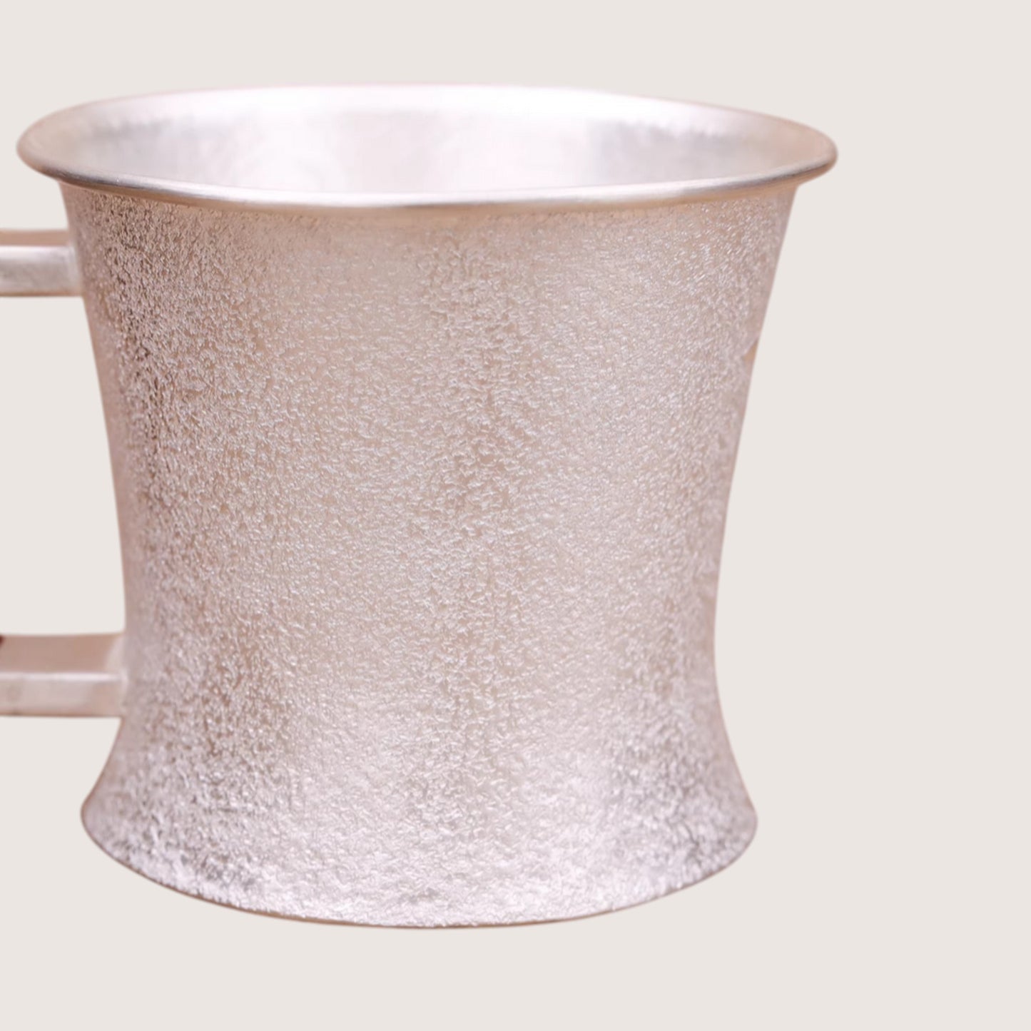 s999 Handmade fine silver matte ‘Goldfinch’ Mug Sandalwood Handle Suitable for tea, coffee