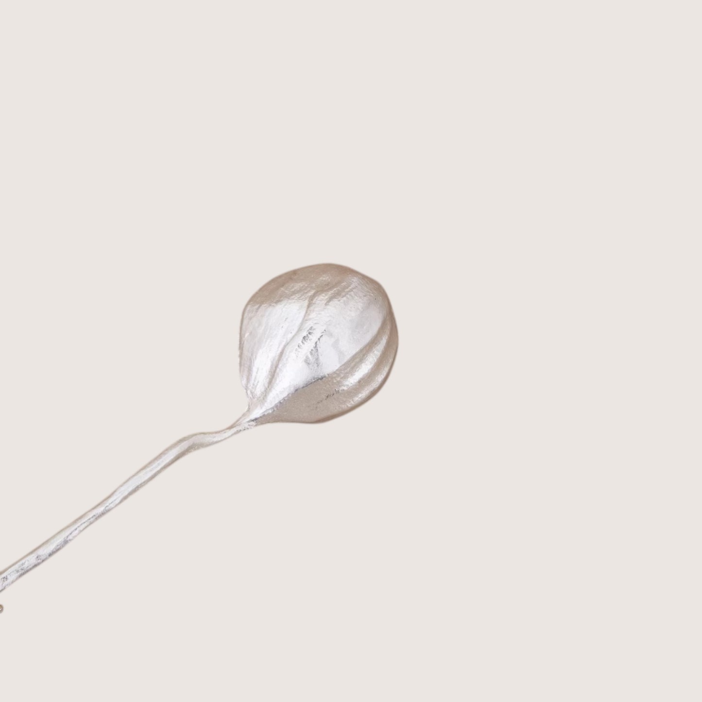 S999 Fine Silver Minimal Red Agate Stirrer Tea Spoon