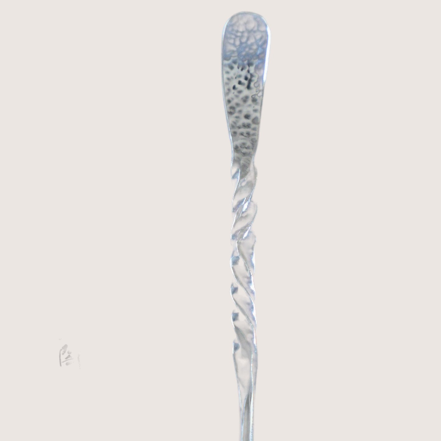 S999 Fine Silver Minimal Stirrer Twist Tea Spoon Needle