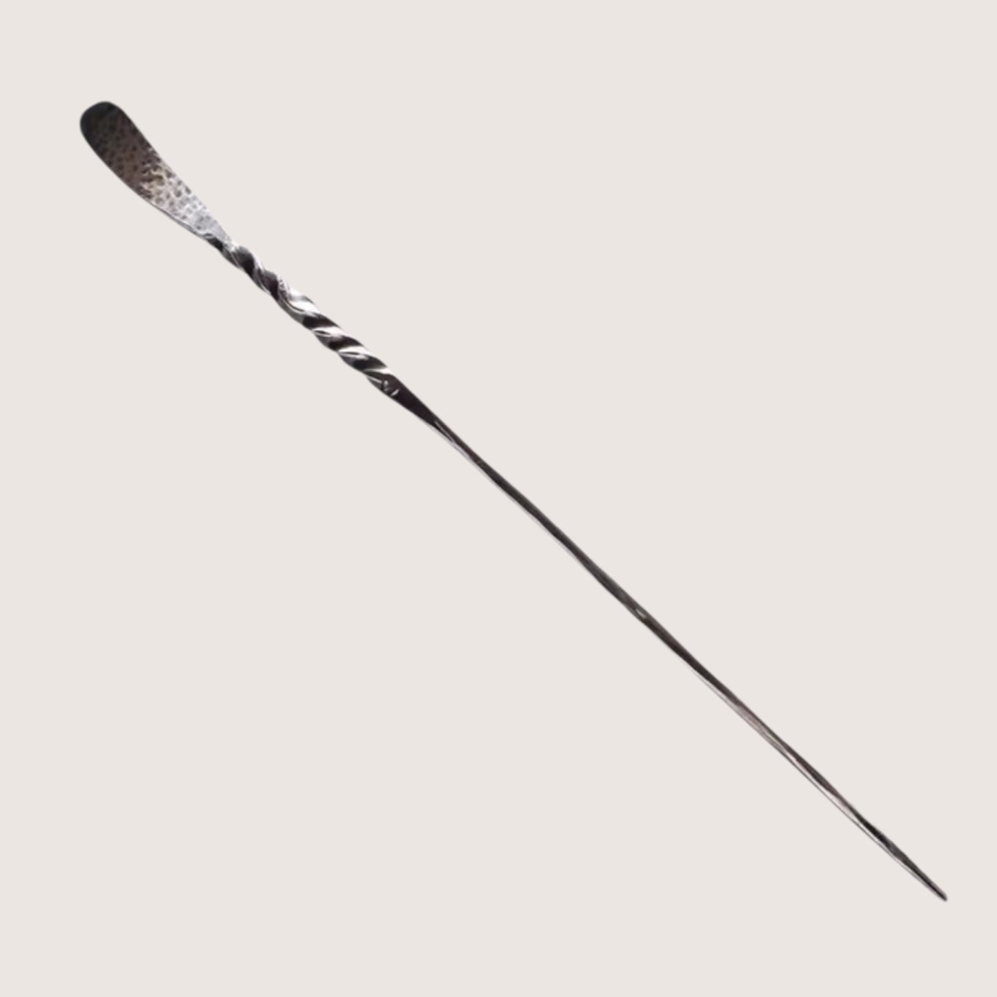 S999 Fine Silver Minimal Stirrer Twist Tea Spoon Needle