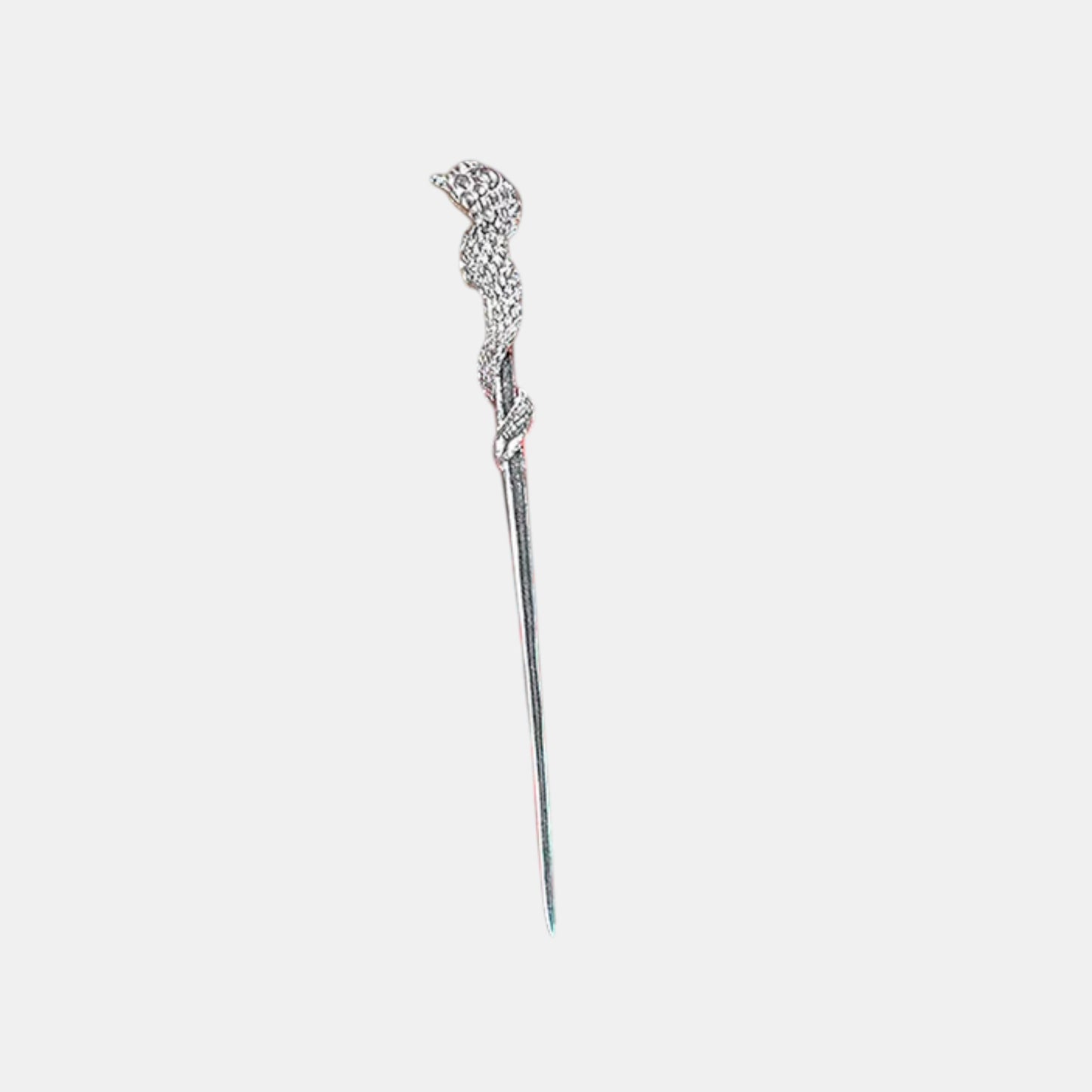 S999 Fine Silver Handcrafted Dragon and Snake Toothpick Reusable Fruit Skewer